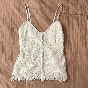 Abercrombie & Fitch White Lace Tank Top, Size XS